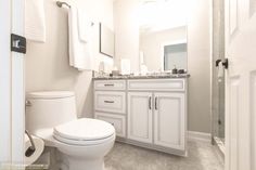 a white toilet sitting in a bathroom next to a sink