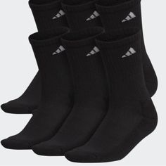 Adidas Cushioned Socks For Daily Workouts. Moisture-Wicking Socks Belong In Every Athlete's Drawer. These Adidas Training Socks Not Only Keep You Dry, But They're Also Cushioned For Extra Comfort. A Compression Fit Around The Arch Gives You Support Where You Need It Most. Cushioned Socks, Moisture Wicking Socks, Adidas Socks, Adidas Training, Daily Workouts, Grey Socks, Soccer Socks, Adidas Soccer, The Arch