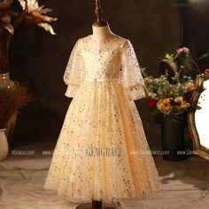 10% off now|Free shipping world-wide. Champagne with Bling Sequins Girls Formal Gown with Sleeves at GemGrace. Click to learn our pro custom-made service for wedding dress, formal dress. View #FlowerGirlDresses for more ideas. Glitter Tulle Pageant Dress For Prom Season, Princess Ball Gown For Prom Holiday, Sequin Dress For Pageant And Prom Season, Princess Style Ball Gown For Prom And Holidays, Fitted Sequin Princess Dress For Prom, Sequin Princess Dress For Prom, Princess Style Sequin Dress For Wedding And Party Season, Elegant Princess Dress With Sequins For Prom, Elegant Sequined Princess Dress For Prom