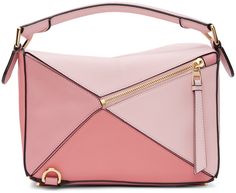 Loewe - Pink Small Puzzle Bag Designer Pink Shoulder Bag With Zipper Closure, Loewe Puzzle Mini, Modern Pink Shoulder Bag With Zipper Closure, Loewe Mini Puzzle Bag, Loewe Puzzle Bag White, Loewe Puzzle Bag Small Black, Loewe Small Puzzle Bag, Loewe Puzzle Bag, Types Of Handbags