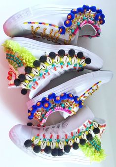 Indian Wedding Shoes, Bridal Sneakers, Shoe Makeover, Custom Shoes Diy, Diy Sneakers, Beaded Shoes, Confident Women