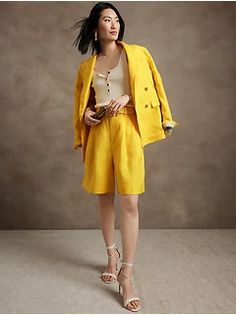 Women's Shorts | Banana Republic Linen Bermuda Shorts, Yellow Umbrella, Yellow Fits, Burgundy Shorts, Olive Green Shorts, Circle Dress, Banana Republic Jeans, Bermuda Short, Banana Republic Women