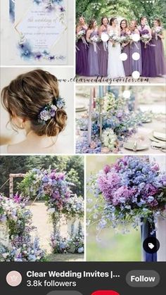 purple and blue wedding color palettes for the bride's bouquet, bridal