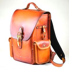 Heirloom Backpack - Sunset Leather Backpack With Palladium Hardware For Everyday Use, Everyday Backpack With Palladium Hardware, Leather Goods, Leather Backpack, Camera Bag, Backpacks, My Style, Leather, Gifts