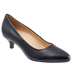 Remain fiercely fashionable and completely comfortable in these classic kitten-heel pumps, thanks to a cushioned footbed with arch support. From Trotters. Street Shoes, Kitten Heel Pumps, Easy Street, Work Clothes, Heel Pumps, Kitten Heel, Arch Support, Black And Navy, Pumps Heels