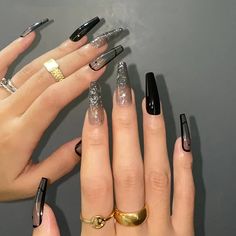 Top más de 52 imágenes sobre uñas ballerina negras recién Black French Nails, French Nail Designs, Black Nail Designs, Halloween Nail Designs, Halloween Nail Art, Silver Nails, Christmas Nail Designs, Nail Designs Spring, Fall Nail Designs