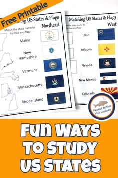 fun ways to study us states and flags with this free printable worksheet