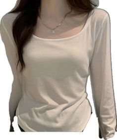 White Scoop Neck Top For Fall, Casual White Scoop Neck Top, Leisure Fashion, Modern Elegance, White Tops, Neck Designs, T Shirt Top, Square Neck, Casual Style