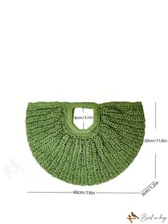 BirdinBag - Oversized Green Straw Bag: Ideal for Summer Beach Travel and Vacation Woven Beach Bags, Crochet Clutch Bags, Raffia Crochet, Sweater Bags, Daily Bag, Straw Tote Bag, Woven Handbags, Crochet Clutch, Straw Handbags