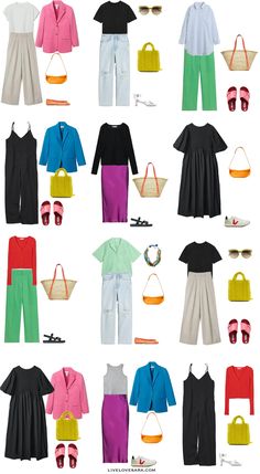 How to Use a Colour Wheel to Help You Build a Summer Capsule Wardrobe - livelovesara Summer Capsule Wardrobe 2023 Colorful, Colour Capsule Wardrobe, Colorful Travel Outfits, Minimalist With Pop Of Color Fashion, Colourful Capsule Wardrobe 2023, Eccentric Capsule Wardrobe, Colorful Spring Capsule Wardrobe, Capsule Wardrobe Colourful, Colorful Capsule Wardrobe Summer