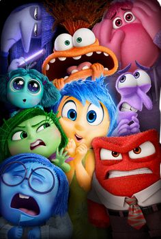 an animated movie poster with many different characters