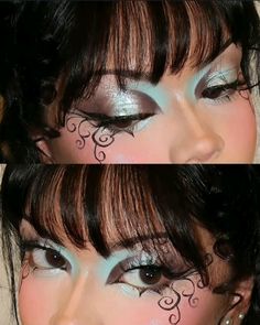 beautiful makeup | aesthetic | make-up | credit to @/stenss on IG Music Note Makeup, Swirly Makeup Look, Melanie Inspired Makeup, C Beauty Makeup, Cool Make Up, Artistry Makeup Looks, Unique Makeup Looks Creative, Makeup Looks Editorial, Weird Makeup Looks