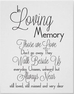 the words in loving memory are black and white