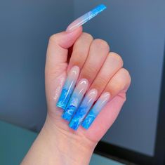 Ombré Acrylic Nails, Ombré Acrylic, Marble Acrylic Nails, Blue Ombre Nails, Ombre Acrylic, Blue Acrylic Nails, Ombre Acrylic Nails, White Acrylic Nails