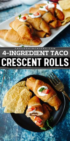 Score big with these 4-Ingredient Taco Crescent Rolls! These easy football snacks are made with flaky, buttery crescent rolls filled with ground beef, salsa, and taco seasoning, topped with sour cream and homemade guacamole. Perfect for Super Bowl appetizer recipes or game day food ideas! Super Bowl Appetizer Recipes, Taco Crescent Rolls, Superbowl Food Appetizers, Game Day Food Ideas, Super Bowl Party Ideas, Football Snacks, Small Gathering, Homemade Guacamole