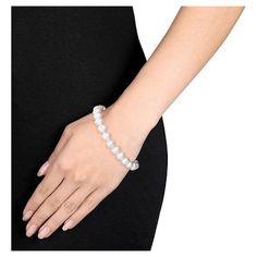 Allura 8mm Freshwater Cultured Pearl Strung Bracelet with Fisheye Clasp in Sterling Silver (7.25), Women's, White Strung Bracelet, Mens Custom Jewelry, Sapphire Tennis Bracelet, Diamond Bangles Bracelet, Peoples Jewellers, Diamond Bangle, String Bracelet, Metal Bracelets, Gemstone Bracelets