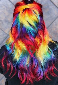 Like what you see? Follow me for more: @uhairofficial Rainbow Hair Color, Creative Hair Color, Hair Color Crazy, Multicolored Hair, Beautiful Hair Color, Bright Hair, Hair Color Blue