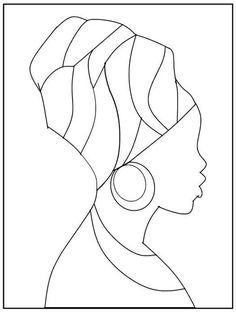 a line drawing of a woman's profile