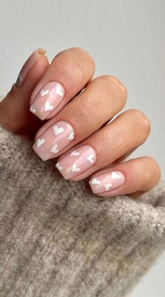 Heart Nail Designs, February Nails, Heart Nail, Nail Designs Valentines, Her Nails, Cute Gel Nails, Short Acrylic Nails Designs, Heart Nails, Pretty Acrylic Nails