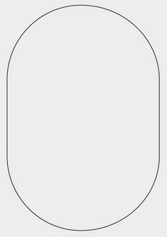 a black and white drawing of an oval with one line going through the center, on a light gray background