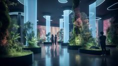 light pillars, immersive lobby experience, indoor green garden, immersive LBE experience, hotel Light Pillars, Design Exploration, Concert Stage Design, Museum Interior, Museum Exhibition Design, Indoor Design, H Design, Architecture Design Concept