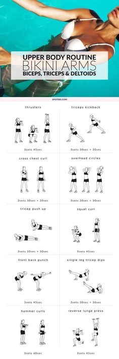 the upper body routine is shown in black and white, with instructions on how to use it