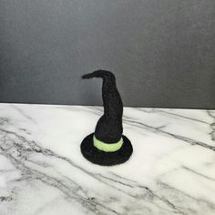 This is a handmade needle felted black crooked Witch Hat with a green band. Felted Witch Hat, Felted Witch, Felt Witch Hat, Felt Art, Witch Hat, Needle Felted, Needle Felting, Fiber Art, Witch