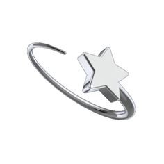 a silver ring with a star on it