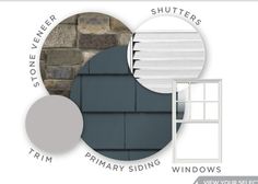 the window and shutters are shown in this graphic art work, with different colors