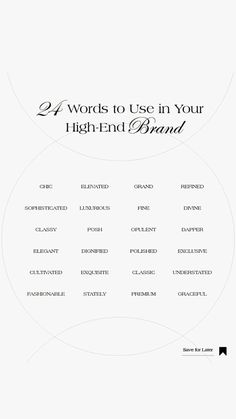 the words to use in your highland brand