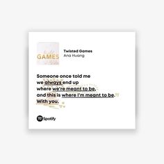 a white postcard with the words games on it