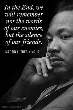 martin luther king quote about the end, we will remember not the words of our enemies, but the science of our friends