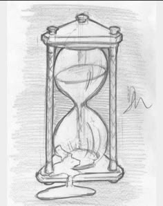 a drawing of an hourglass with the words draw hourglass sketch pencil and in color drawn