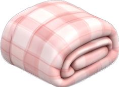 a pink and white checkered blanket folded on top of each other