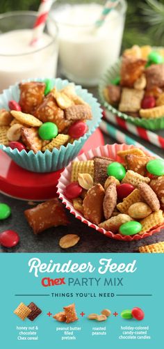 the recipe for reindeer feed chex party mix