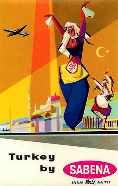 an advertisement for the turkey by sabena airline