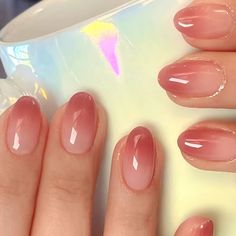 Blushing Nails, Blush Nail Designs, Blush Nail, Elegant Touch Nails, Nails Oval, Natural Nail Designs, Nails Glossy, Gel Nail Art Designs