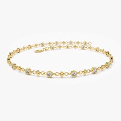 14K Gold Bezel Setting Diamond Tennis Bracelet – FERKOS FJ Layering Diamond Necklaces, Bracelets Gold Diamond, Gold Bracelet For Women, Bracelet Online, Elegant Bracelet, Delicate Earrings, Lovely Jewellery, Diamond Jewellery, Diamond Color