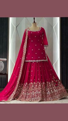 Red Lehenga Choli, Mirror Work Lehenga, Ethereal Elegance, Bridal Lengha, Choli Dress, Cotton Lehenga, Floral Frocks, Lehnga Dress