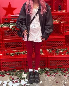 This pop up was too cute!❤️🥀🤍 . . . . #kpop #once #twice #winteroutfit red tights outfit. Red leggings outfit. Fall outfit inspo. Winter outfit inspo. Christmas outfit inspo. Red outfit. Red hair ribbon #feelingfestive24 holiday outfit. Leather jacket outfit. Kpop outfit inspo. Red Leggings Outfit Winter, Tights Winter Outfit, Red Leggings Outfit, Outfit Inspo Christmas, Red Tights Outfit, Red Hair Ribbon, Leggings Outfit Winter, Leggings Outfit Fall, Red Tights