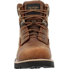 Georgia Men's Core 37 6" Steel Toe Waterproof Slip Resistant Work Boot - Brown - GB00636On Sale Now! This Item Ships FREE! Hardworking, dependable boots at a giant value; it's what we've done since 1937. The Georgia Boot Core 37 steel toe waterproof work boot will keep your feet comfortable for long hours, on and off the job. The upper on this 6 inch lace-up is crafted in full-grain leather with a textile detail. This brown boot is made with a cement construction and features antique brass hardw Rugged Brown Work Boots Fade-resistant, Rugged Fade-resistant Brown Work Boots, Rugged Brown Fade-resistant Work Boots, Fade-resistant Brown Boots For Outdoor Work, Brown Fade-resistant Boots For Outdoor Work, Brown Sturdy Work Boots For Hiking, Sturdy Brown Work Boots For Hiking, Brown Work Boots For Hiking, Sturdy Brown Hiking Work Boots