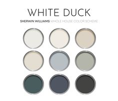 White Duck Sherwin Williams Paint Palette, Neutral Interior Paint Colo White Duck Sherwin Williams, Color Scheme For Home, Sw White Duck, Interior Paint Color, Timeless Paint Colors, Family Room Paint