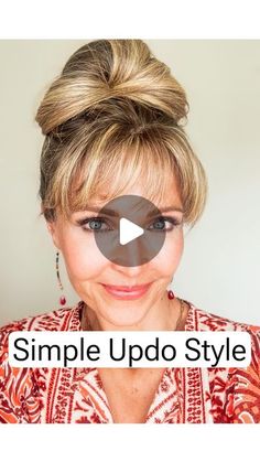 Mel~ 𝐻𝒶𝒾𝓇𝓈𝓉𝓎𝓁𝑒𝓈 & 𝑀𝒶𝓀𝑒𝓊𝓅 on Instagram: "One of my all time favorite simple up-dos!! Enjoy ❤️.   FOLLOW ME for more fun hairstyle tips and tutorials 💎  #hairdo #updos #updostyles #updohairstyles #easyhairstyles #simplehairstyle #quickhairstyle #easyhair #hairtutorialvideo #hairtutorial #hairvideos #hairfashion #HairGoals #hairlooks #hairideas #myhairstyle #hairworld #hairart #hairstylistlife #hairstyling #hairstylists #hairwork" Claw Clip Top Knot Tutorial, Easy Daily Updos Simple, Hairstyles For Unruly Hair, Simple Up Dos For Medium Hair Casual, Easy Updos For Medium Hair For Work Shoulder Length, Big Clip Hairstyles, Older Lady Hairstyles, Joy Haircut, Quick Easy Updos For Medium Hair