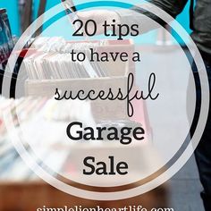 the words 20 tips to have a successful garage sale