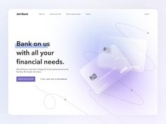 an image of a credit card landing page with the words bank on us with all your financial needs