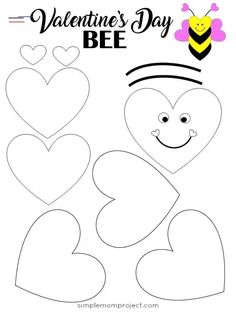 valentine's day bee cut out with hearts