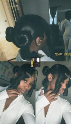 Scalp Braids Bun, Two Buns With Weave, Hair Styles With Bundles, Two Bangs With Bun, Pin Up Styles For Black Women, Now Hairstyles, Cute Weave Hairstyles