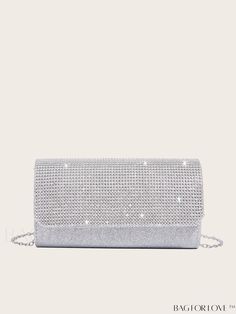 BagForLove - Rhinestone Decor Flap Evening Bag: Ideal Accessory for Wedding Bride Purse, Purse For Wedding, Silver Clutch Bag, Prom Bag, Prom Purse, Prom Clutch, Formal Clutch, Prom Inspiration, Bridal Purse