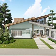 this is an artist's rendering of a modern house in the suburbs of miami