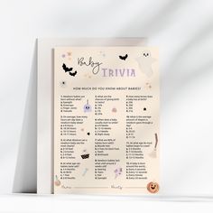 a baby's first birthday trivia is displayed on a white background with a pumpkin